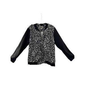 NWT OD'lover Women's Long Sleeve Zip Up Cheetah Print Jacket With Pockets